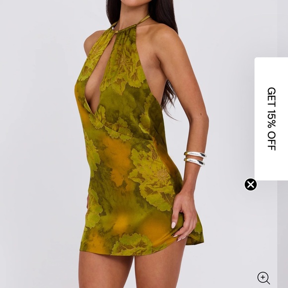 Tiger Mist MONROE Green Halter Dress - Picture 5 of 9